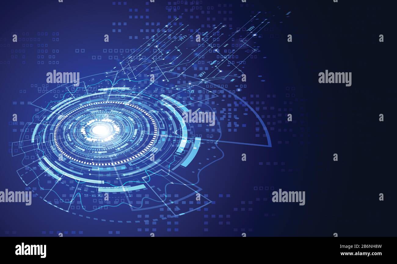 Modern Abstract technology concept communication circle digital