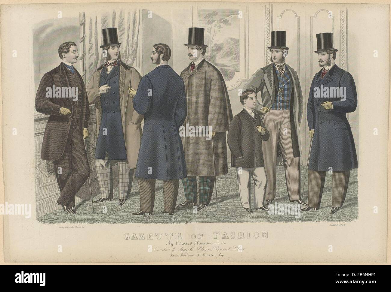 Gazette of Fashion, October 1864 Six men's suits men and