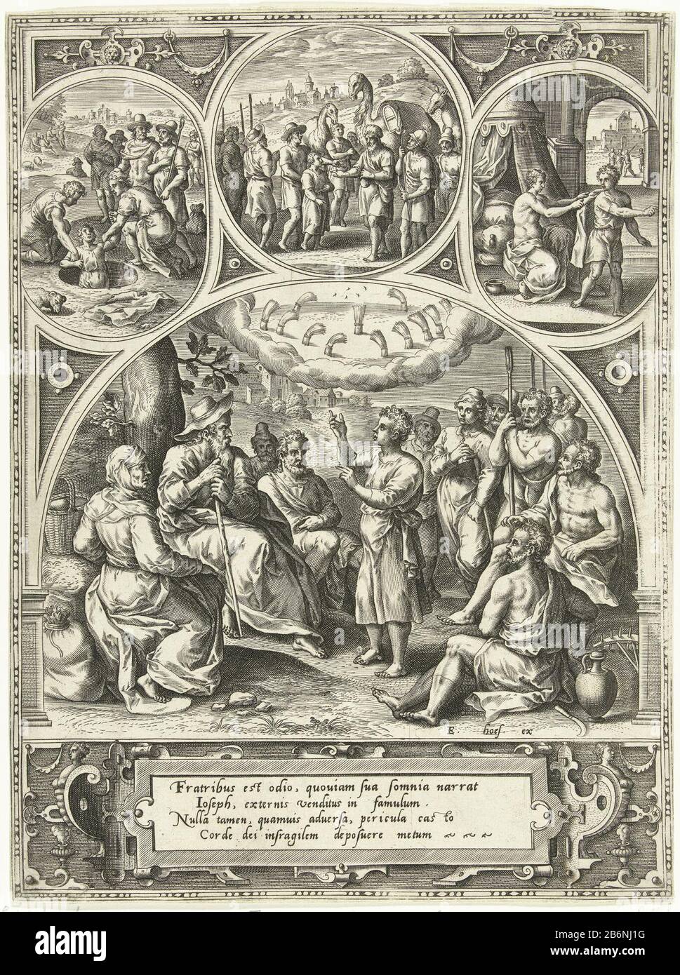 Joseph tells his father and his brothers about a dream he had where