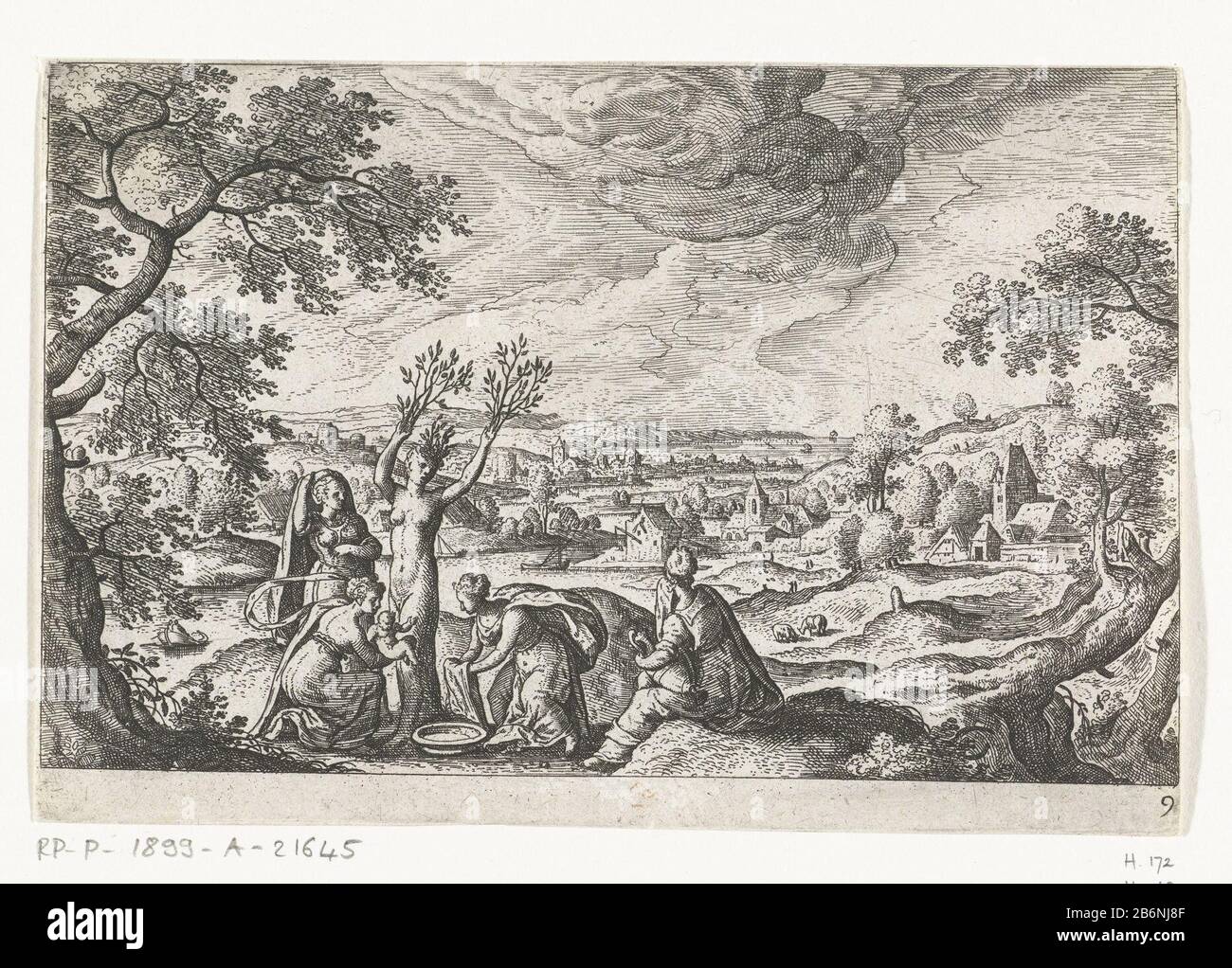 Geboorte van Adonis Landschappen met mythologische en bijbelse ...