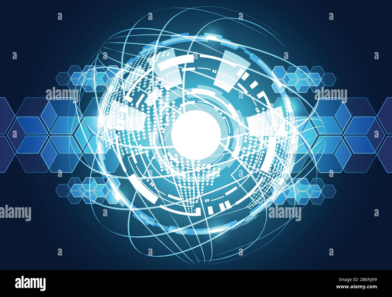 abstract technology background concept world line blue digital map dot ...