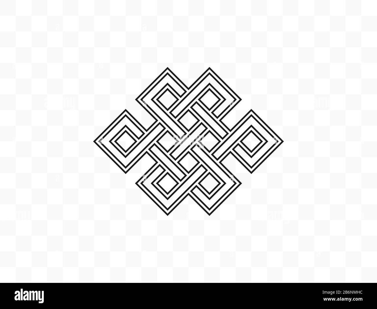 Endless knot, symbolism icon. Vector illustration, flat design. Stock Vector