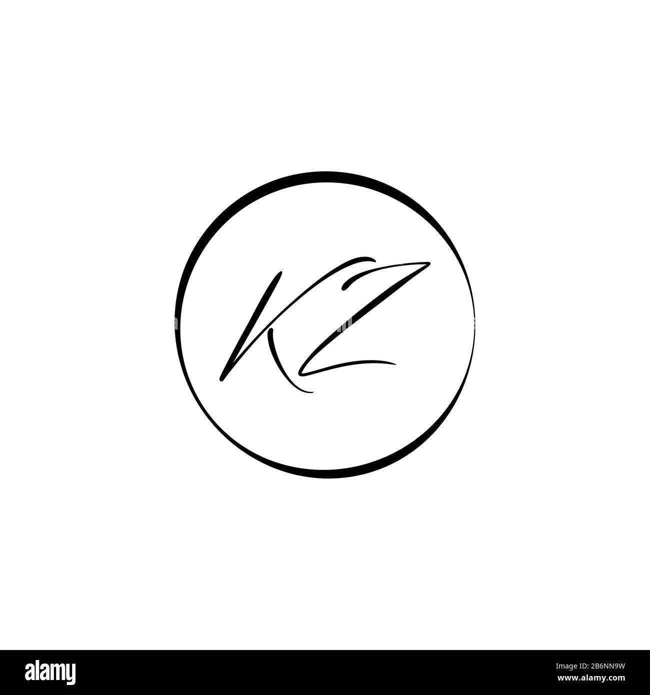 Initial ALphabet KZ Logo Design vector Template. Abstract Letter KZ ...