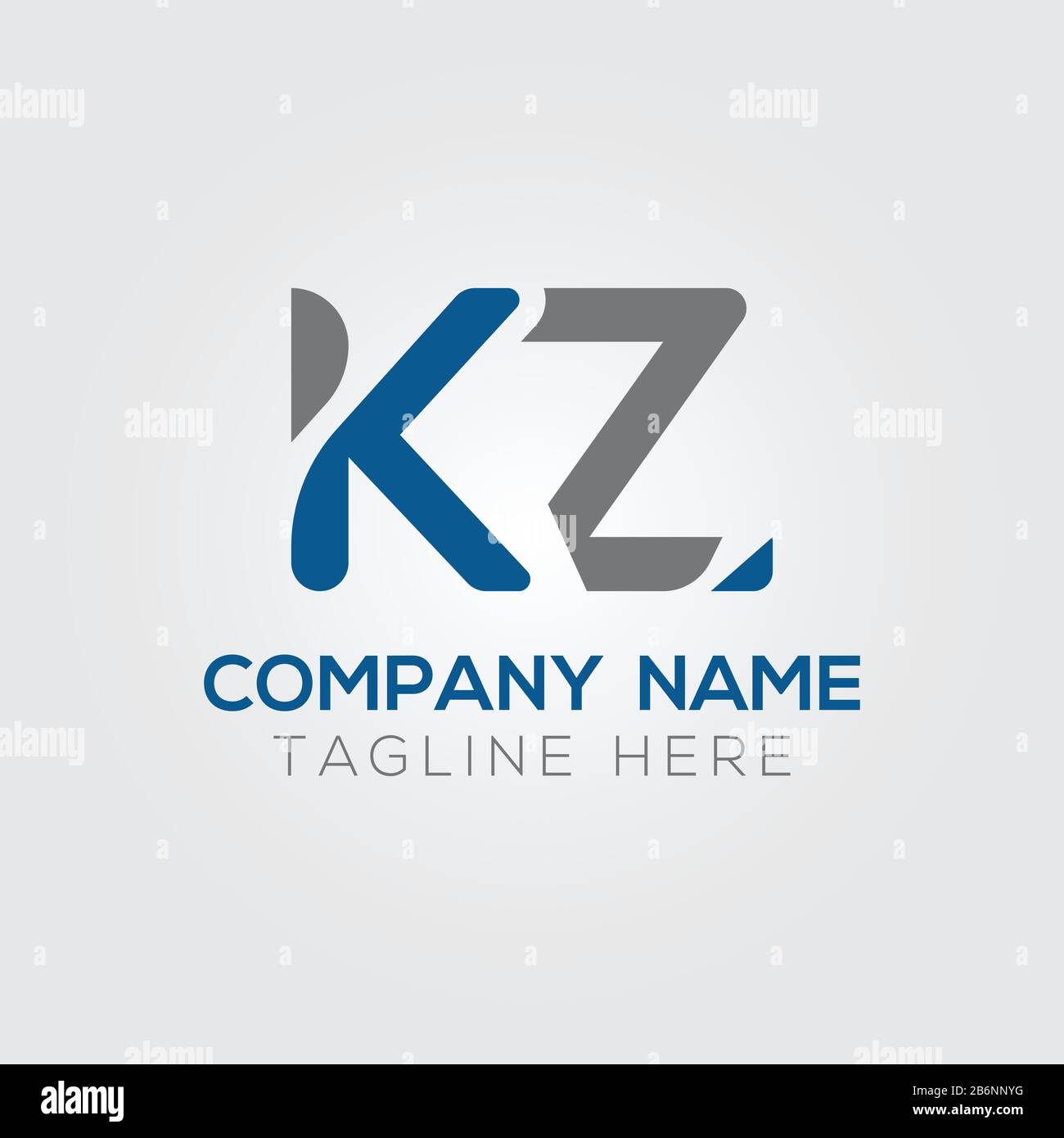 Initial ALphabet KZ Logo Design vector Template. Abstract Letter KZ ...