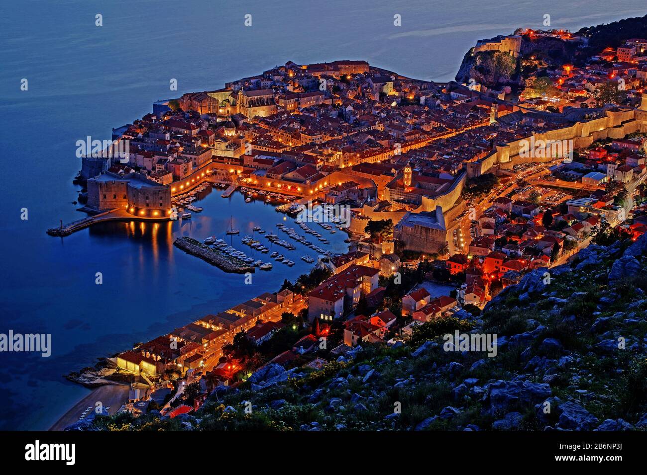 Kroatien, Dubrovnik, Daemmerung, Stock Photo