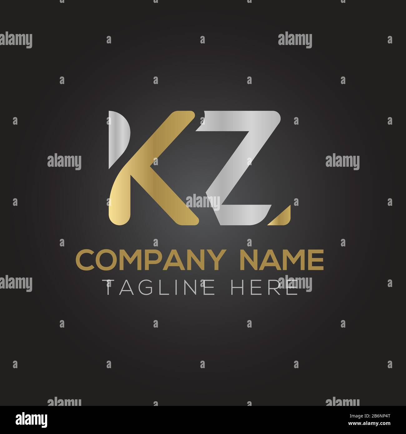 Initial ALphabet KZ Logo Design vector Template. Abstract Letter KZ ...