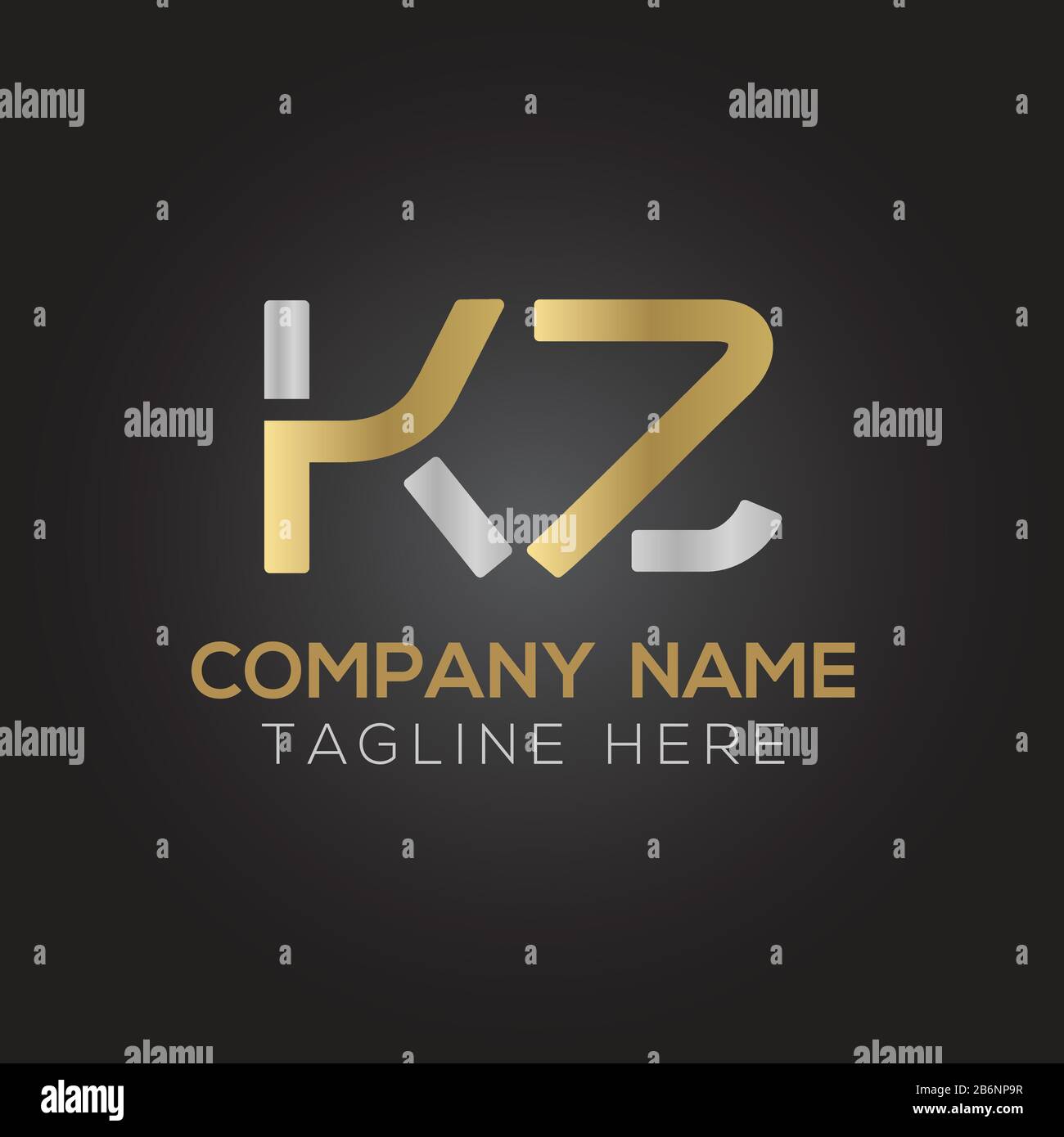 Initial ALphabet KZ Logo Design vector Template. Abstract Letter KZ ...