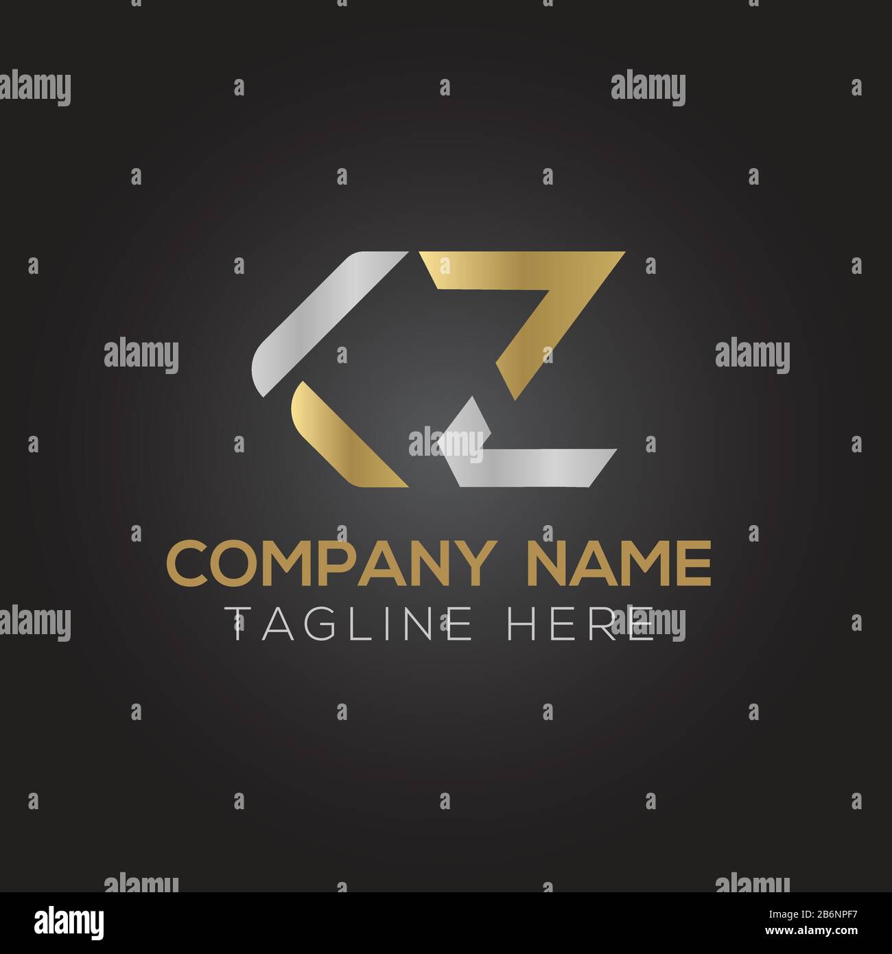 Initial ALphabet KZ Logo Design vector Template. Abstract Letter KZ ...