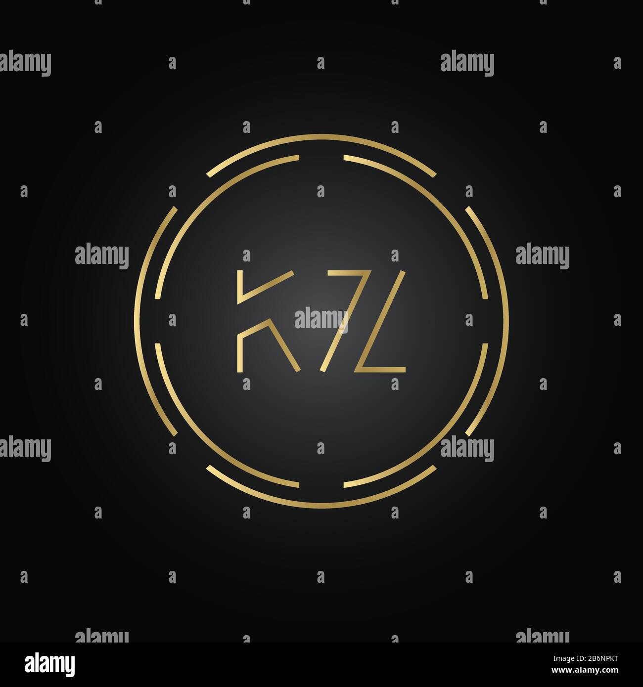 Initial ALphabet KZ Logo Design vector Template. Abstract Letter KZ ...