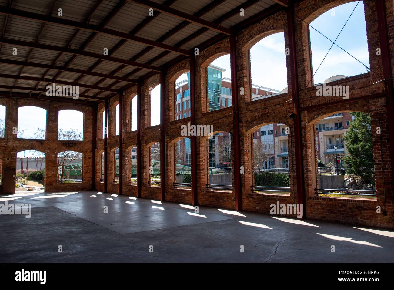 An interior view of the Wyche Pavilion in Greenville, South Carolina Stock Photo