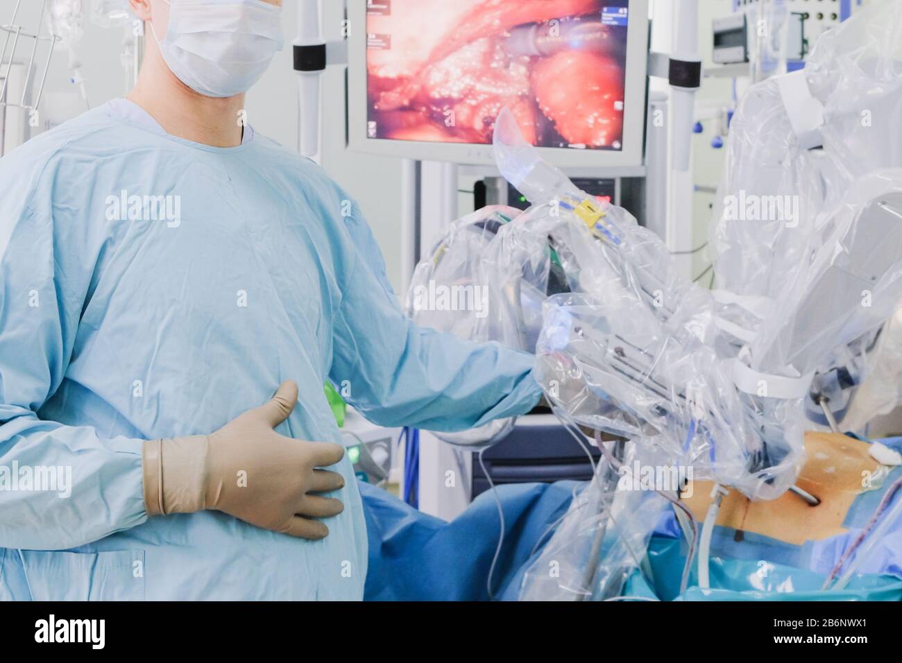 The process of carrying out a surgical operation using a modern robotic  surgical system. Medical robot. Minimally invasive robotic surgery Stock  Photo - Alamy