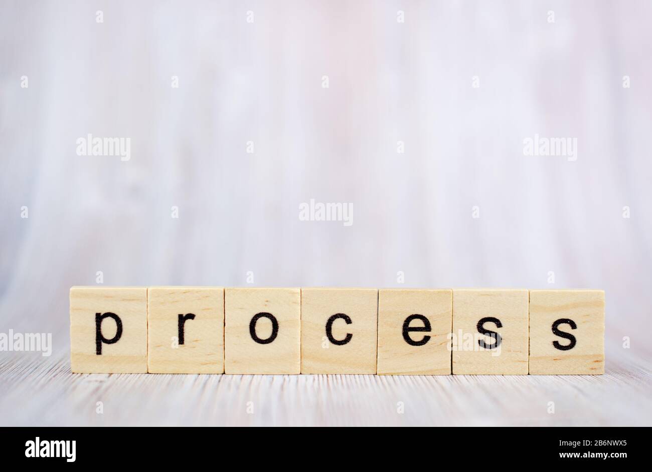 Process word from wooden blocks on desk. Concept of business processes ...