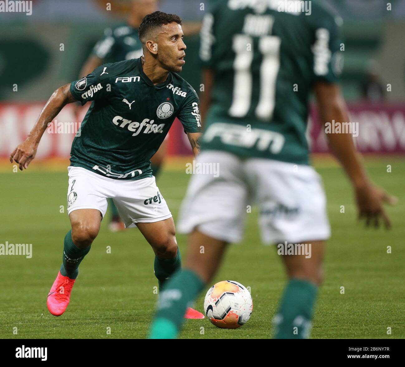 SÃO PAULO, SP - 10.03.2020: PALMEIRAS X GUARANÍ - The player Matías Viña,  from SE Palmeiras, in a game against the team of C Guaraní, during a match  valid for the second