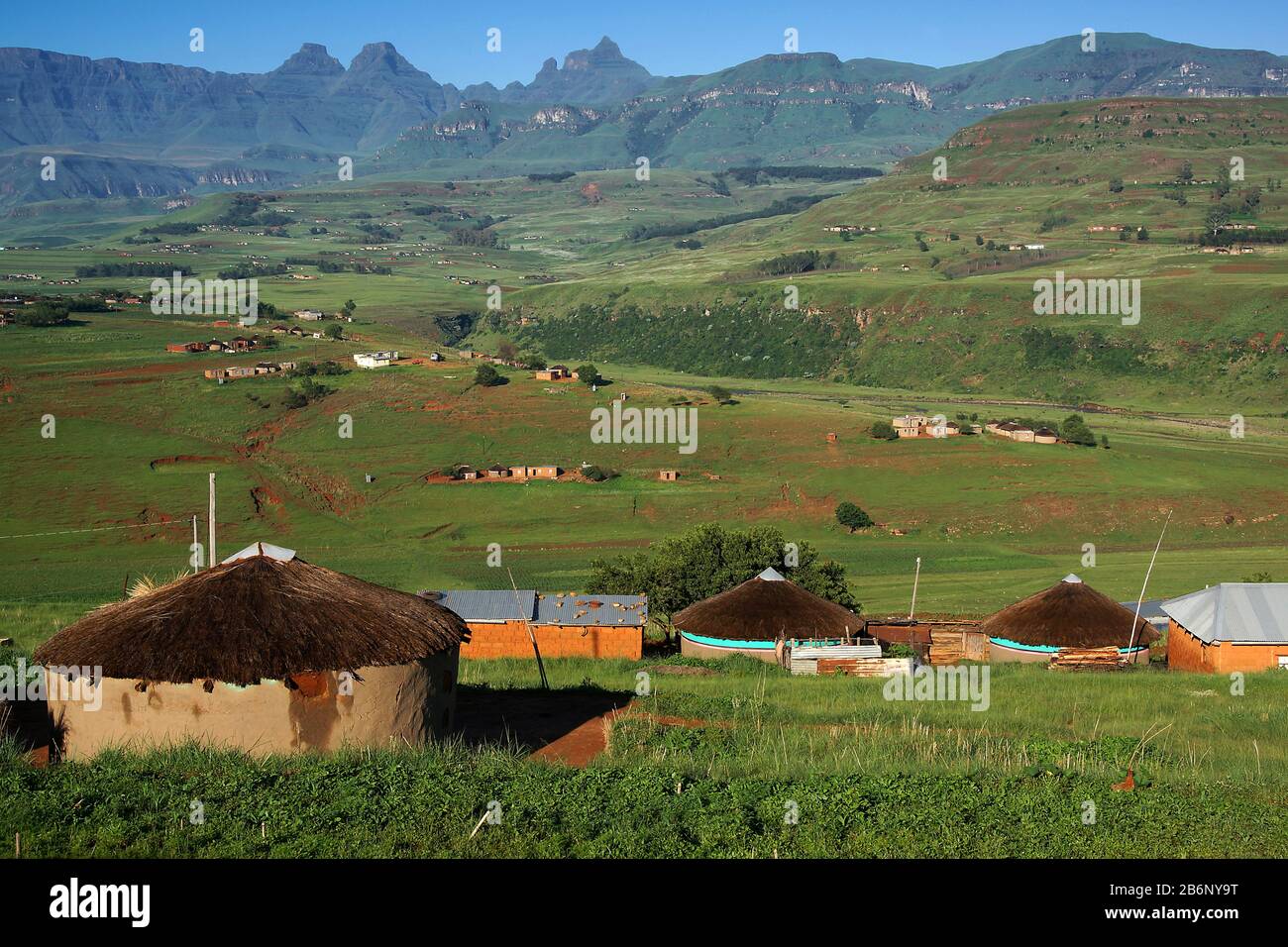 Suedafrika, Afrika, Blick auf die Drakensberge Stock Photo