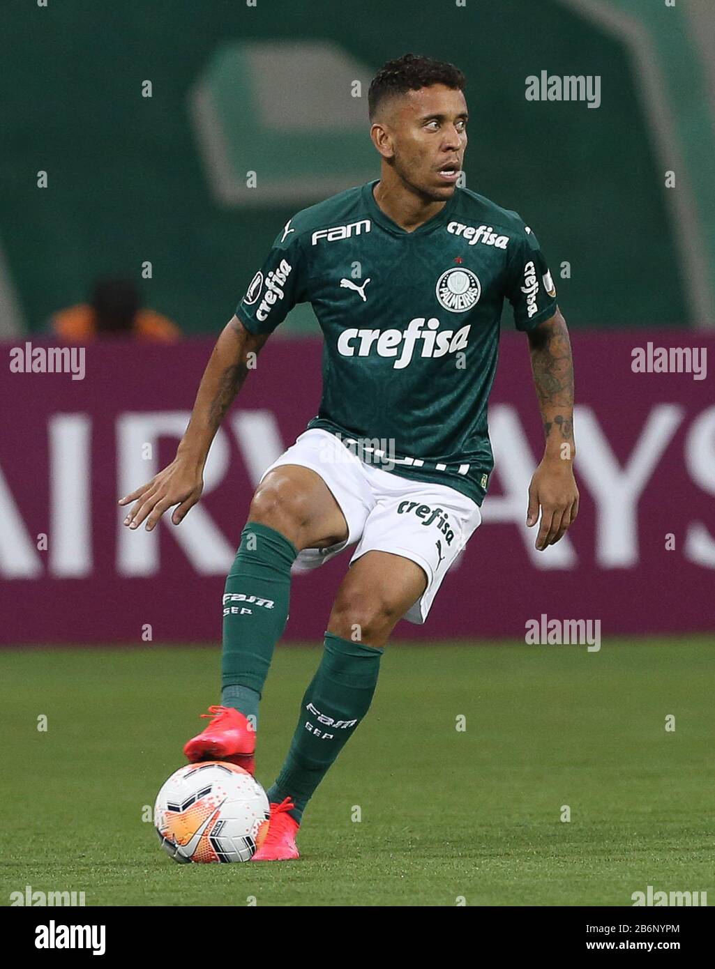 SÃO PAULO, SP - 10.03.2020: PALMEIRAS X GUARANÍ - The player Matías Viña,  from SE Palmeiras, in a game against the team of C Guaraní, during a match  valid for the second