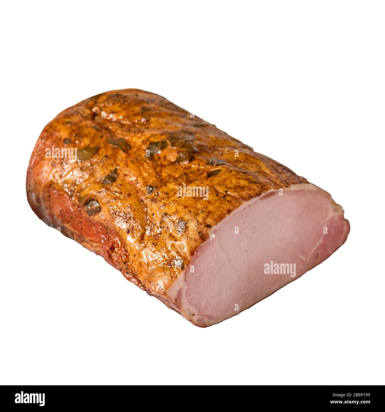 Fresh ham isolated on white background, for catalog, menu Stock Photo