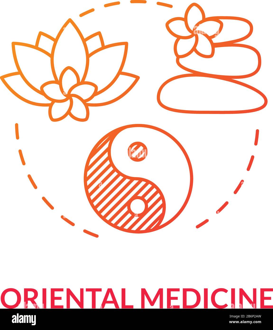 Oriental medicine concept icon. Alternative healing, complementary
