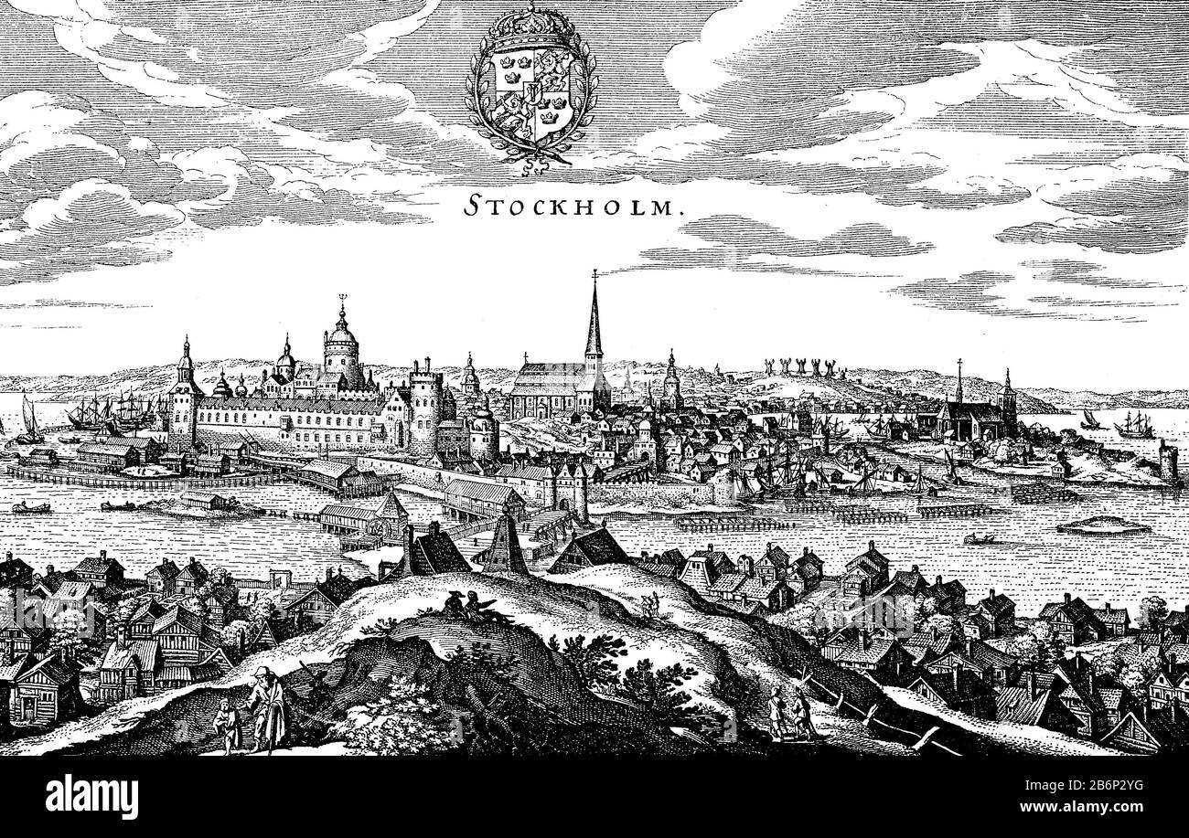 city of Stockholm, Sweden, in the 17th century / Stockholm, Schweden