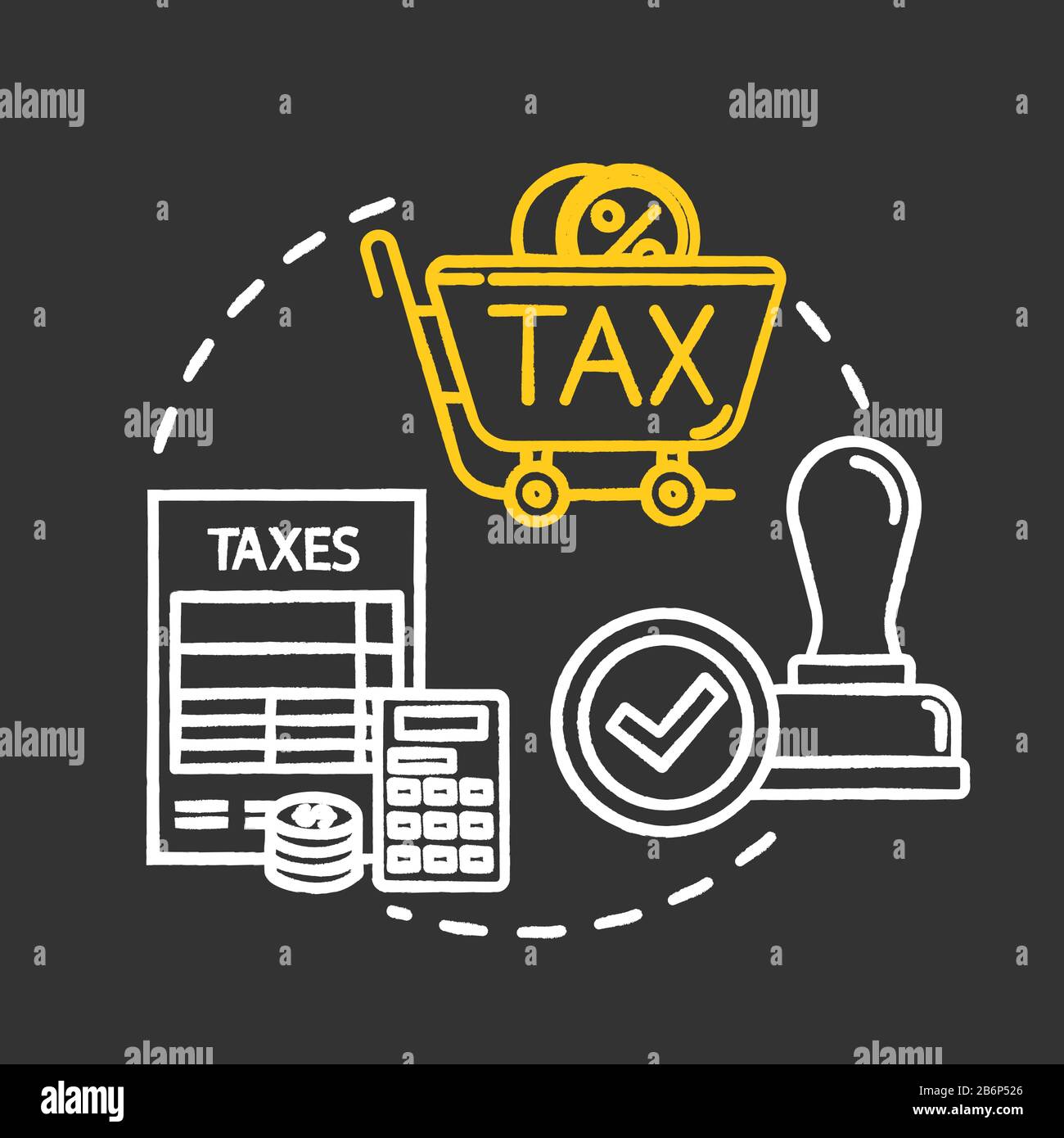Value added tax chalk RGB color concept icon. Payment confirmation
