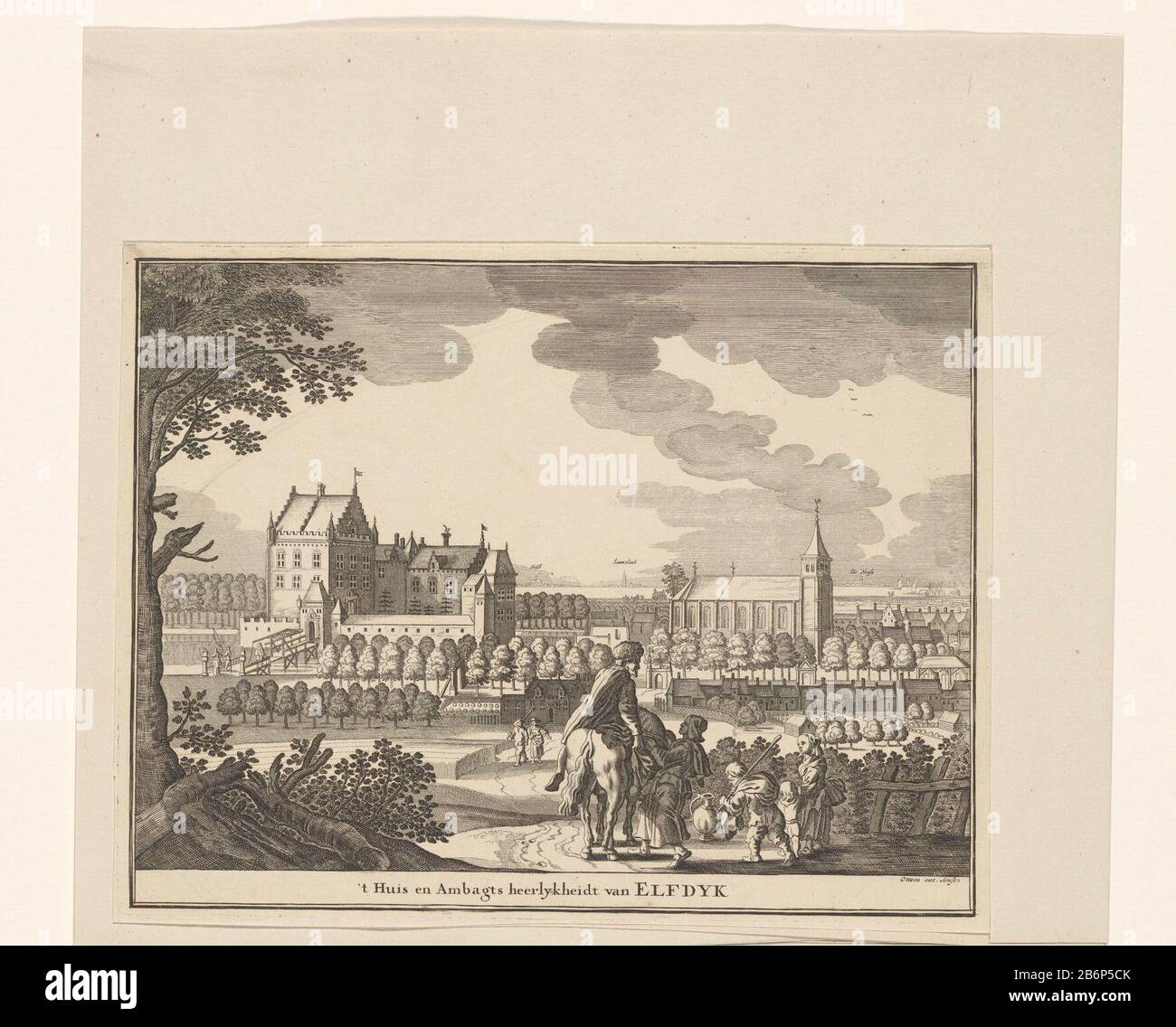 Gezicht op Ellewoutsdijk 't Huis en Ambagts heerlykheidt van Elfdyk (titel op object) View Ellewoutsdijk't House Ambagts heerlykheidt of Elfdyk (title object) Object type: picture Item number: RP-P-AO-15-110-1Catalogusreferentie: CAN 1217-3 (3) Description: Face Ellewoutsdijk on linking the castle and left the church. In the distance, across the Western, Holly, Terneuzen and Zaamslag. Manufacturer : printmaker Pieter Hendricksz. Schut Publisher: widow Joachim Ottens and Sons (printed on object) Place manufacture: Amsterdam Dated: 1657 and / or 1719 - 1725 Material: paper Technique: etching / e Stock Photo
