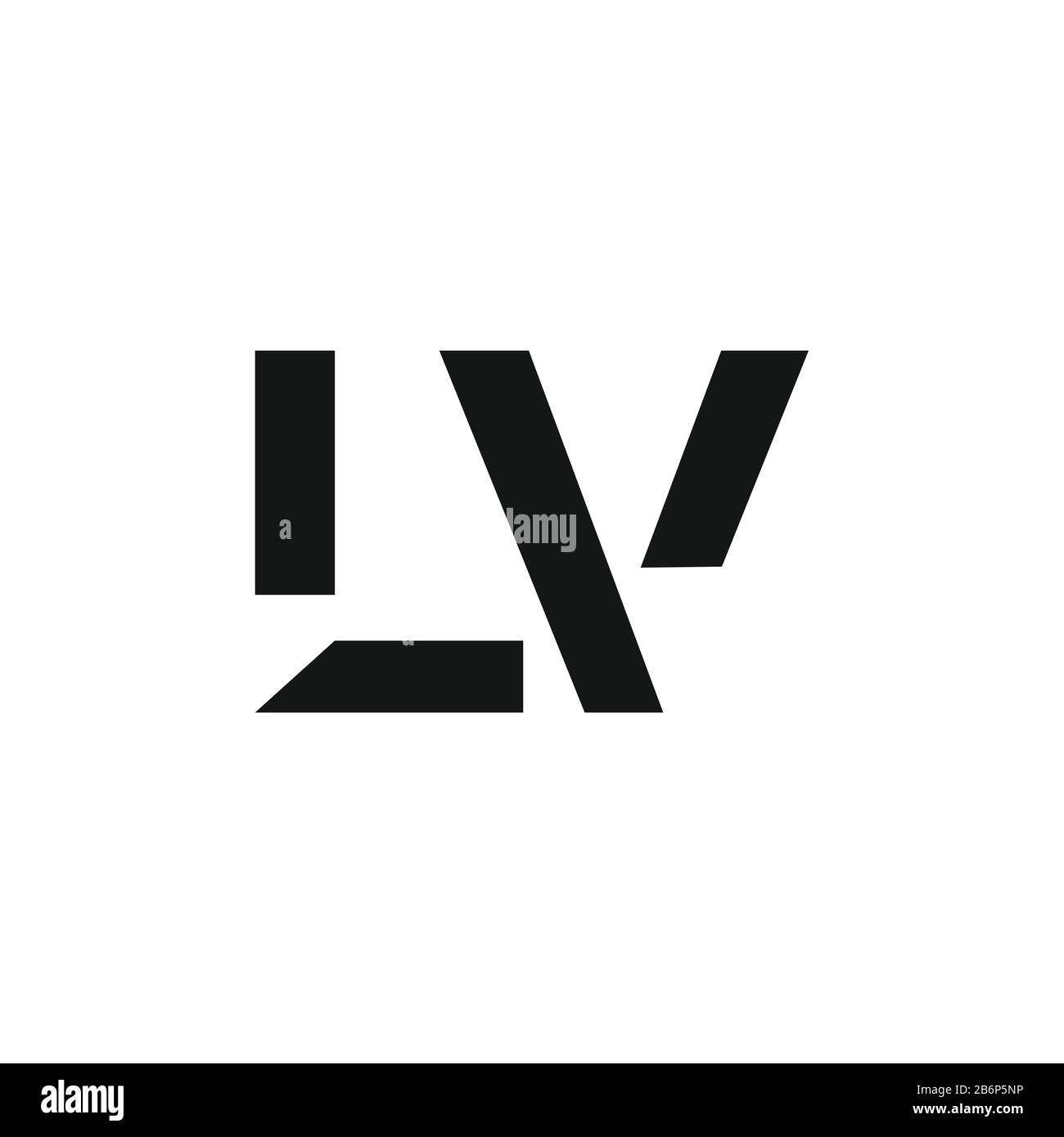 Lv modern letter logo design with swoosh Vector Image