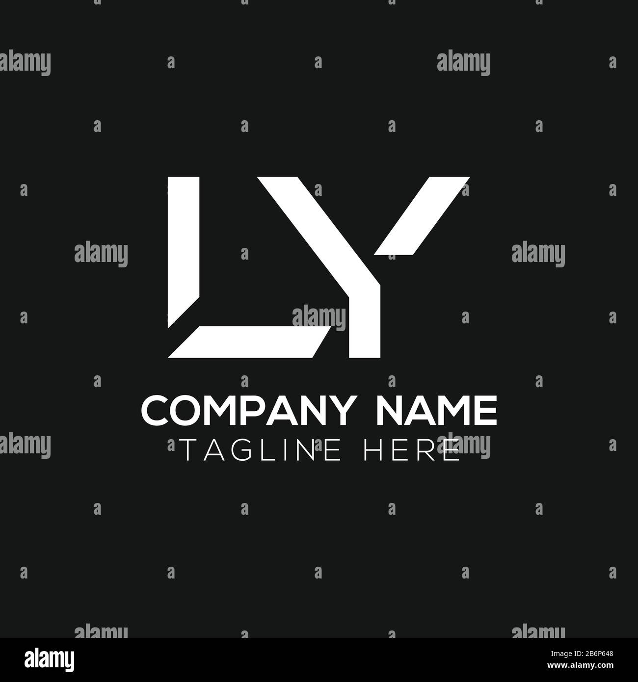 YL Y L Black Letter Logo Design with Purple Magenta Swoosh and