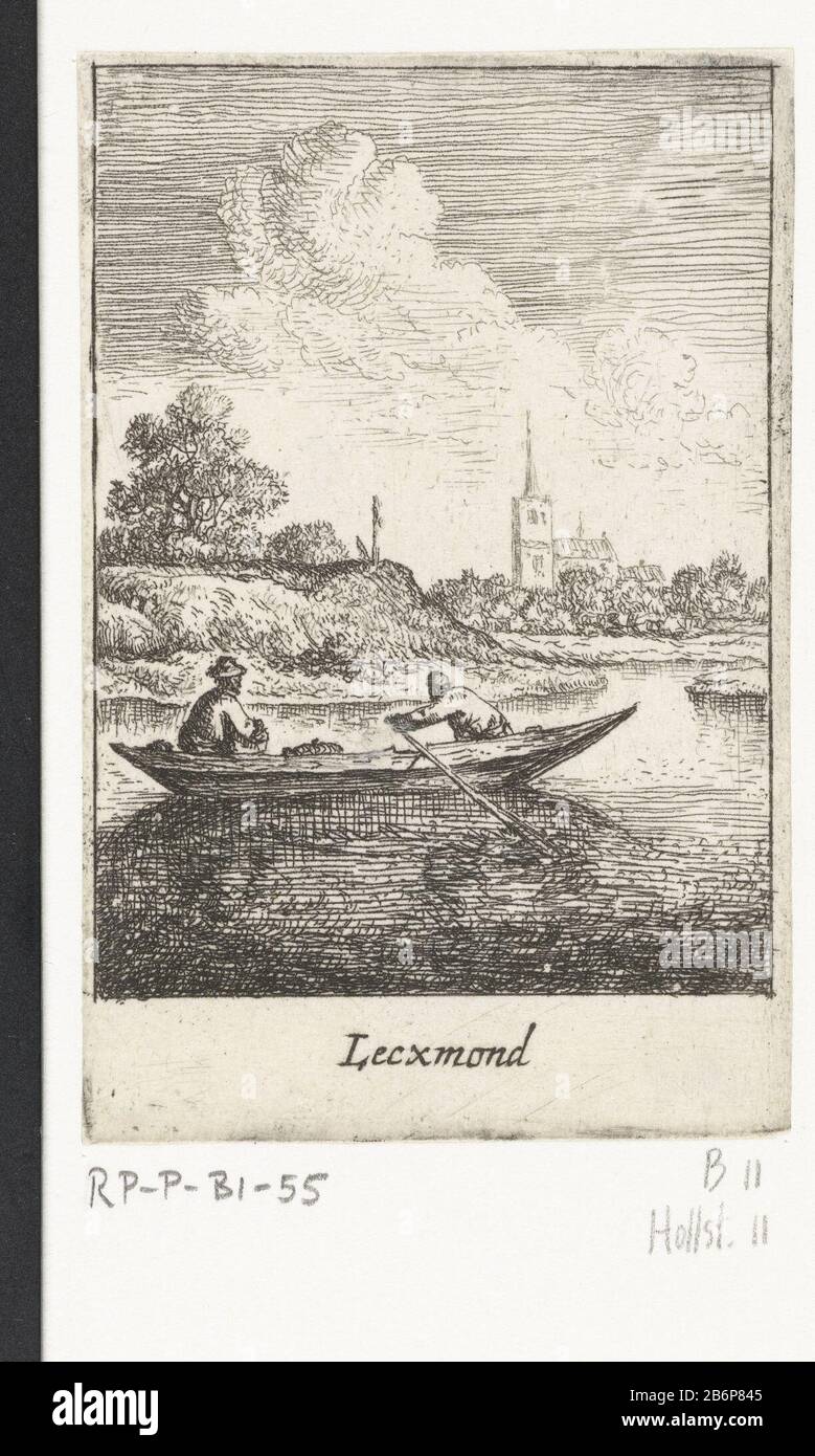 Gezicht op Lexmond Lecxmond (titel op object) Nederlandse dorpsgezichten (serietitel) View Lexmond from the water. Print out a series of twelve villages of Dutch places near Utrecht boats voorgrond. Manufacturer : printmaker Jan van Almelo Veen to design Herman SaftlevenPlaats manufacture: Netherlands Date: 1662 - 1683 Physical features: etching material: paper Technique: etching Dimensions: leaf : h × 85 mm b 55 mm Subject: village where: Lexmond Stock Photo