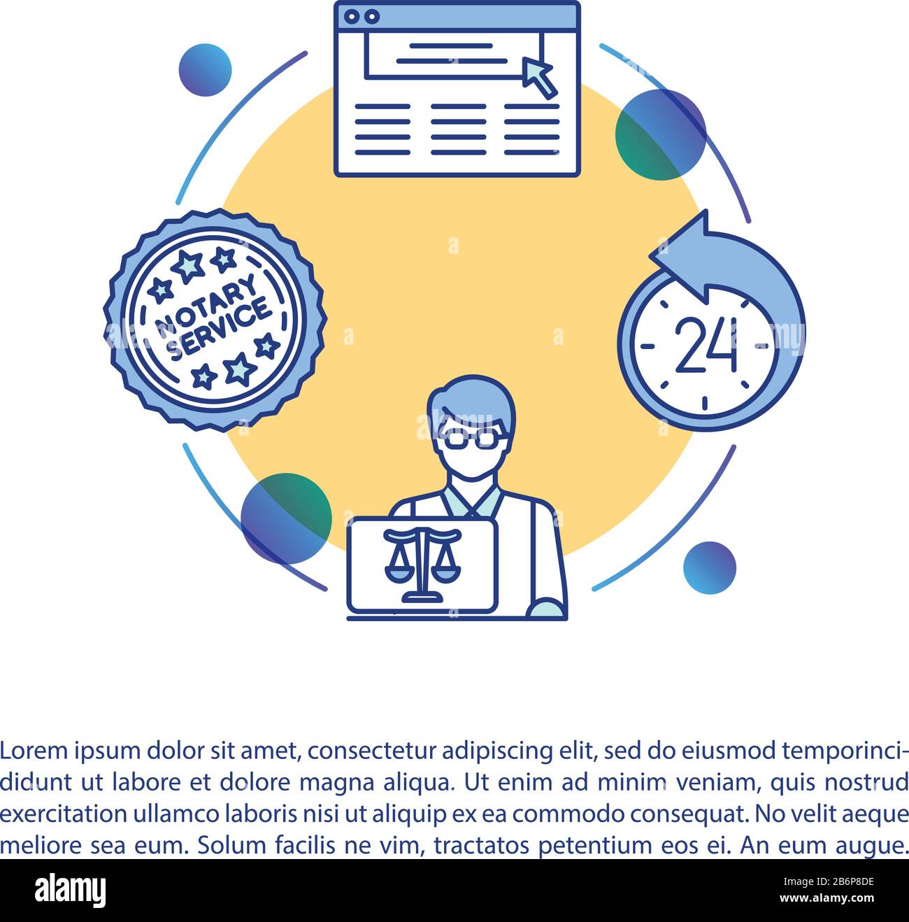 Legal consultation concept icon with text. Online notary service
