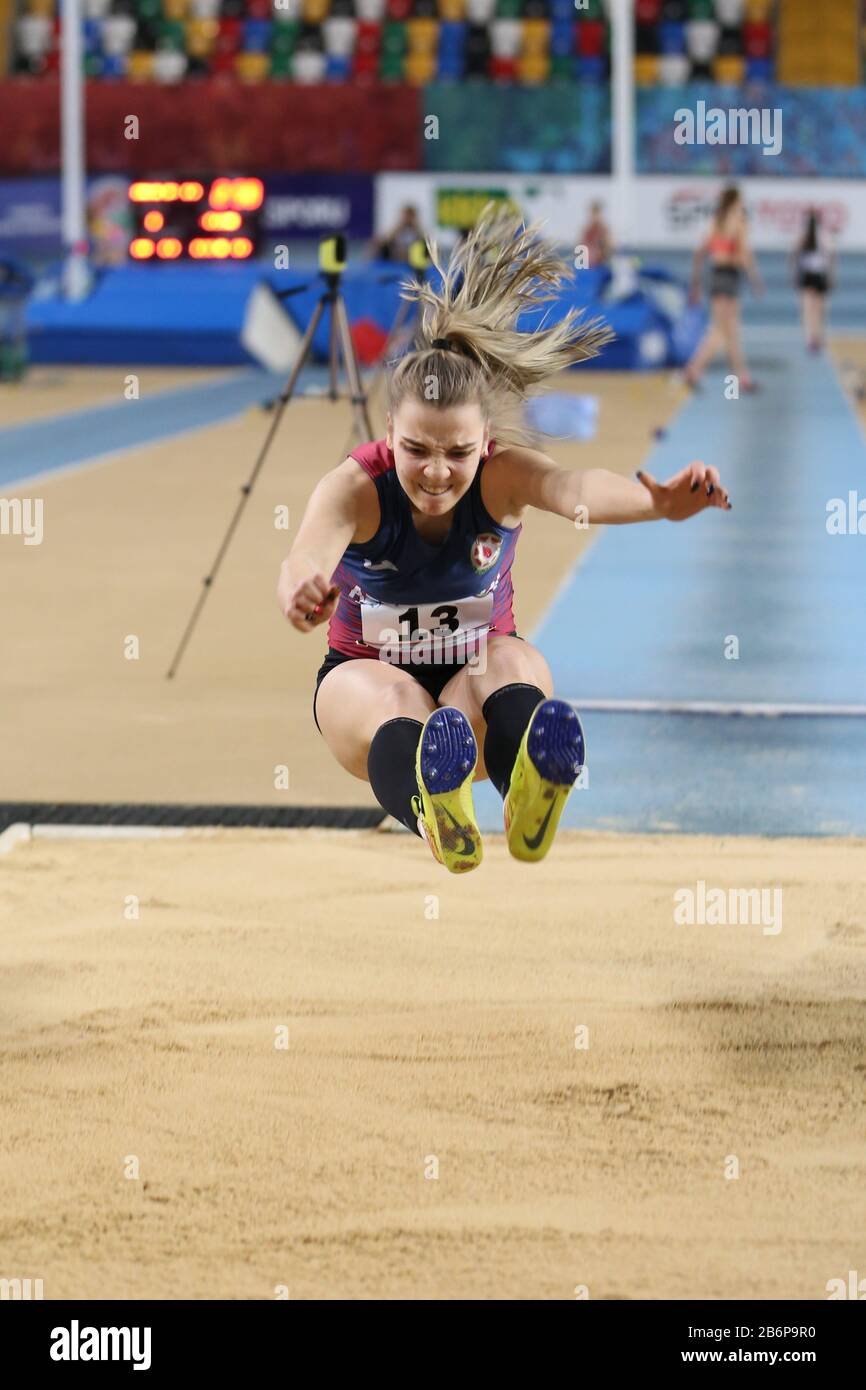ISTANBUL, TURKEY FEBRUARY 15, 2020 Undefined athlete long jumping