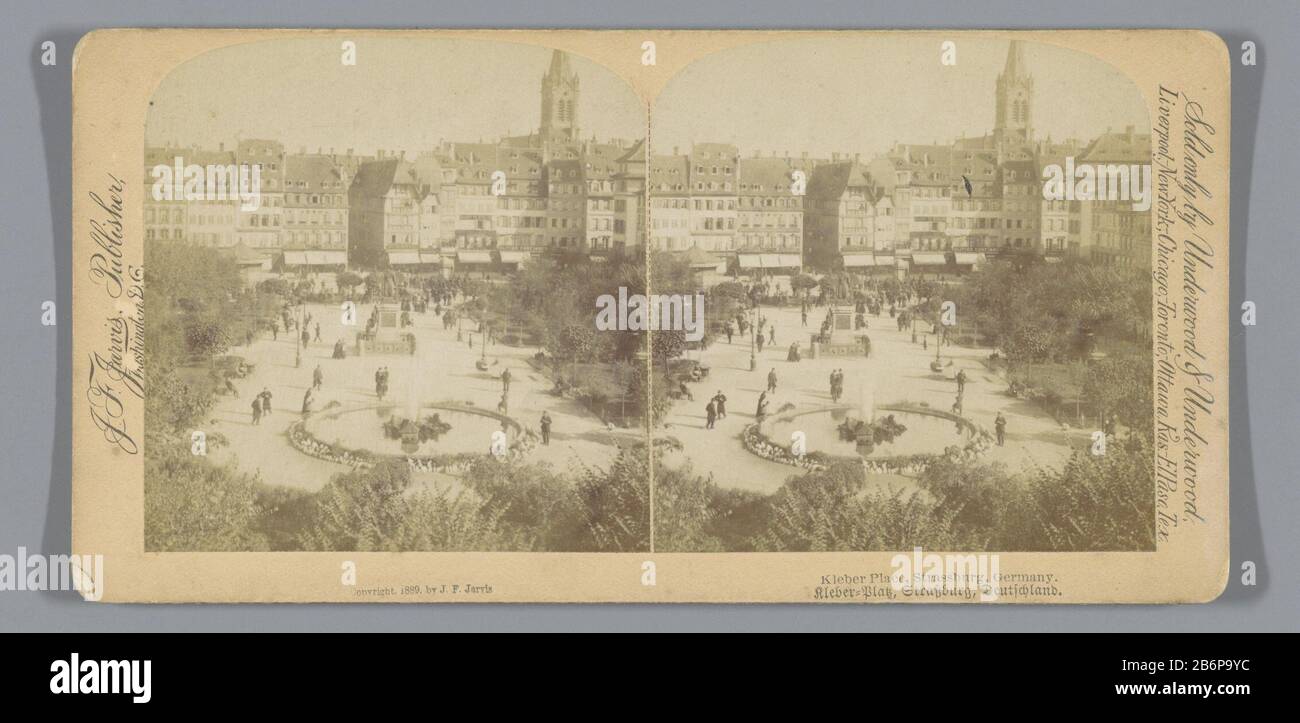 View of Place Kleber in Strasbourg Kleber Place, Strassburg, Germany (title  object) Property Type: Stereo picture Item number: RP-F F06610 Inscriptions  / Brands: number, verso, handwritten "54' Manufacturer : Photographer: John  Fillis