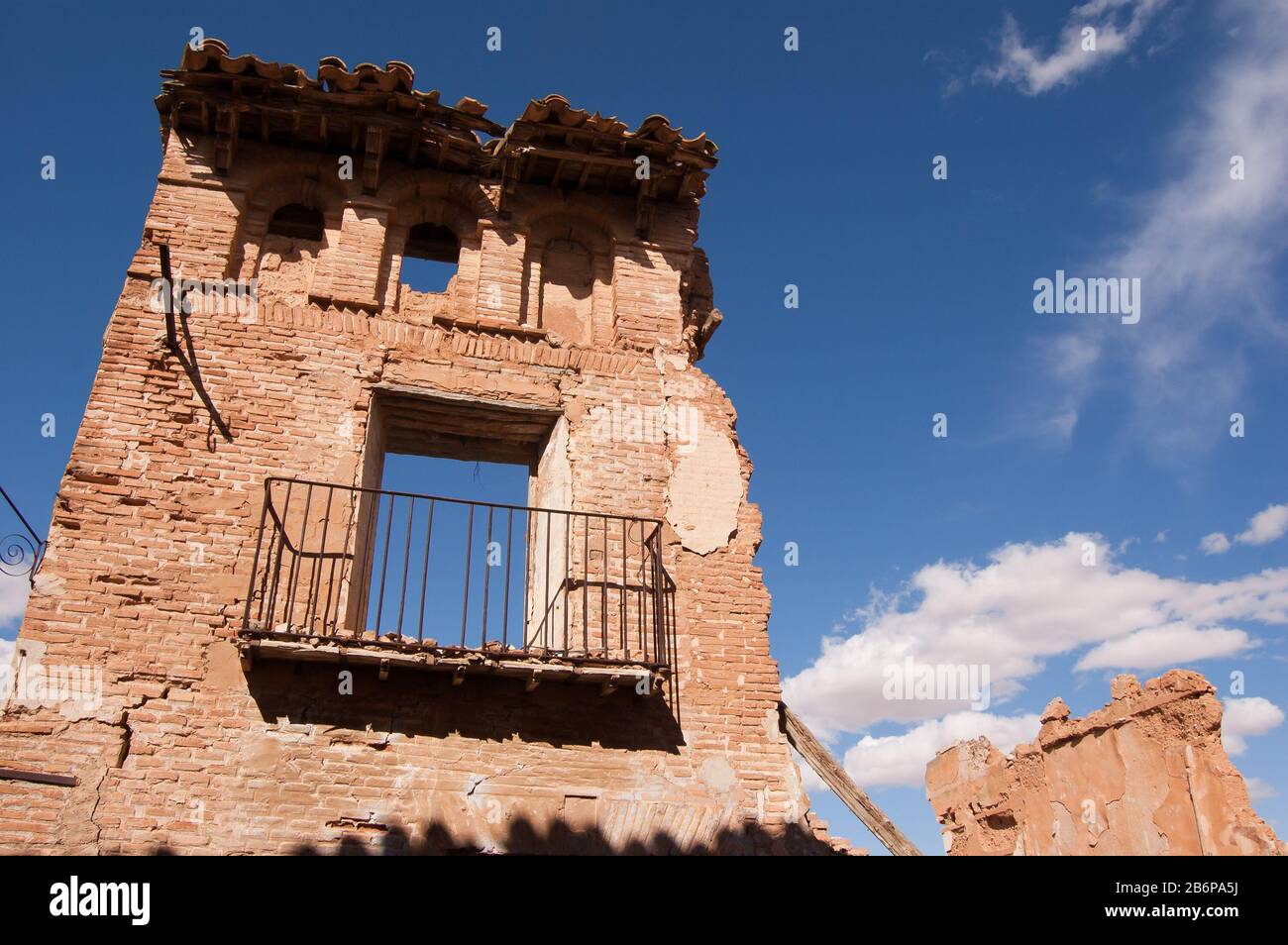 Gost town Belchite, village destroyed during spanish civil war. House