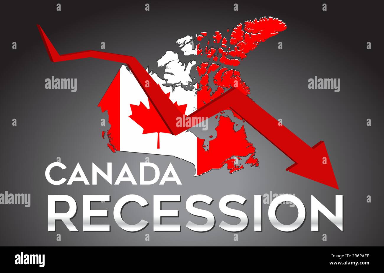 Map of Canada Recession Economic Crisis Creative Concept with Economic