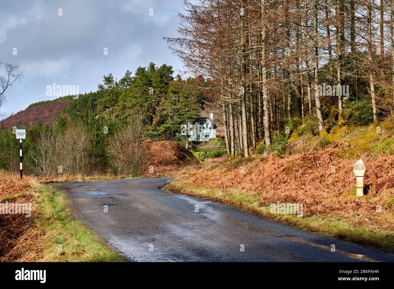 The B829 to Faery Knoll, near Loch Chon, Aberfoyle, Stirling, Scotland Stock Photo