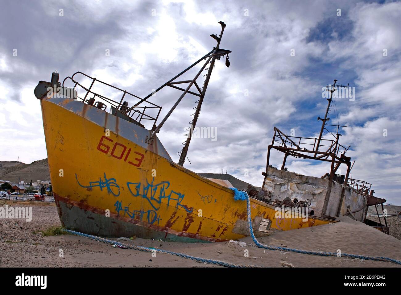 Comodoro Rivadavia, Province Chubut/ Argentina: Shipwreck Stock Photo