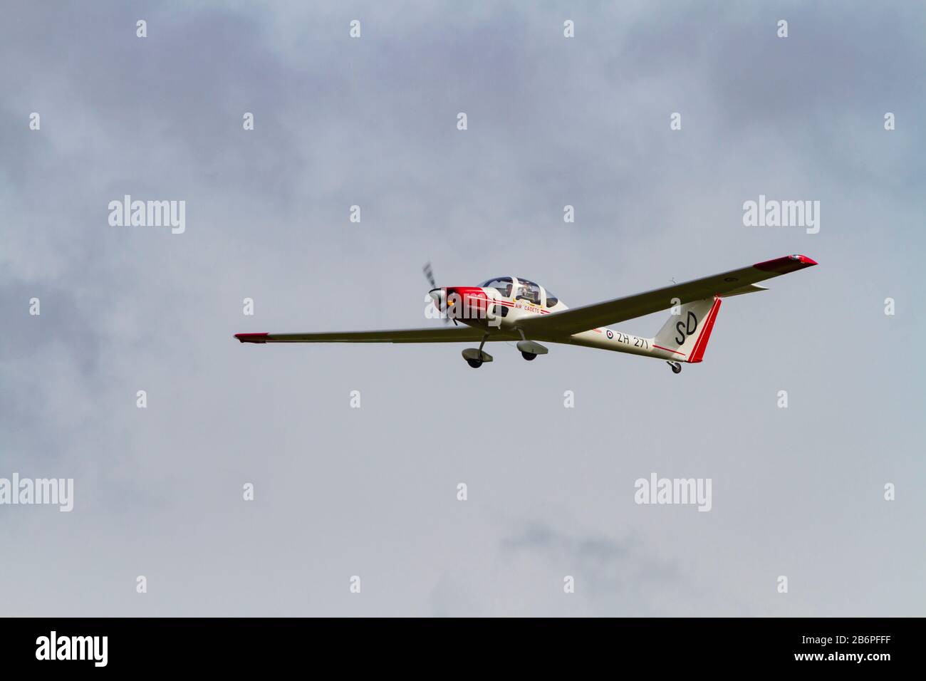 Grob 109b “Vigilant” motor glider of the Royal Air Force Air Cadet organisation. Stock Photo