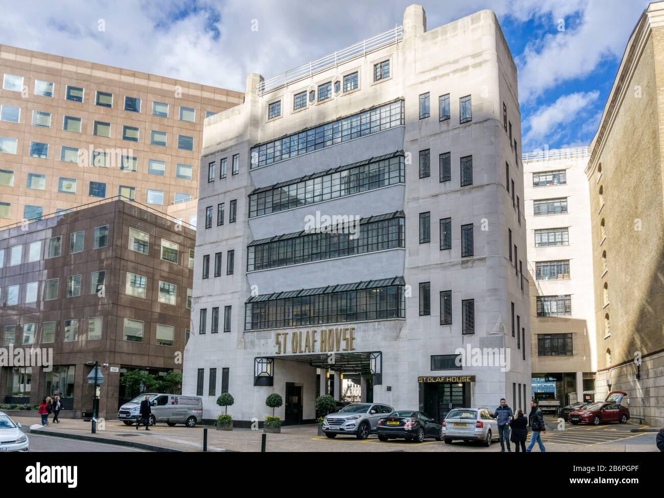 The art deco St Olaf House in Tooley Street was designed by Harry Stuart Goodhart-Rendel in 1928 as the head office for Hay's Wharf. Stock Photo