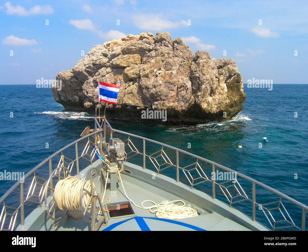Sail Rock is one of the most popular dive sites near Koh Samui in Thailand Stock Photo