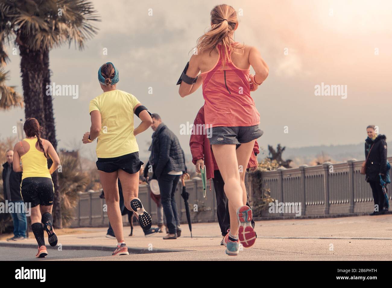 2017 11, Pau, France, 'La Féminine' race reserved for women. Race for social or charitable works. Stock Photo