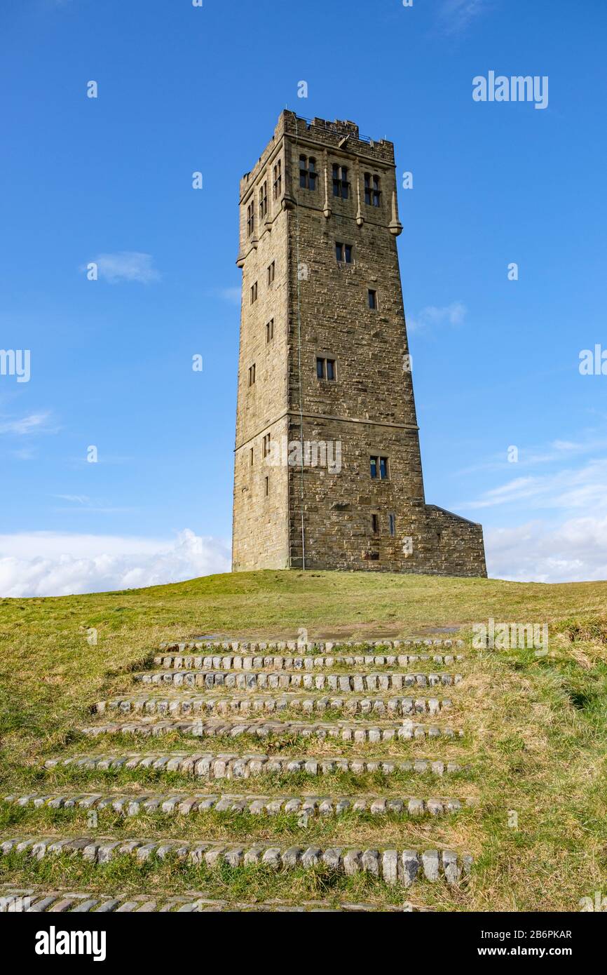 Victoria Tower, Castle Hill, Huddersfield, West Yorkshire, UK Stock