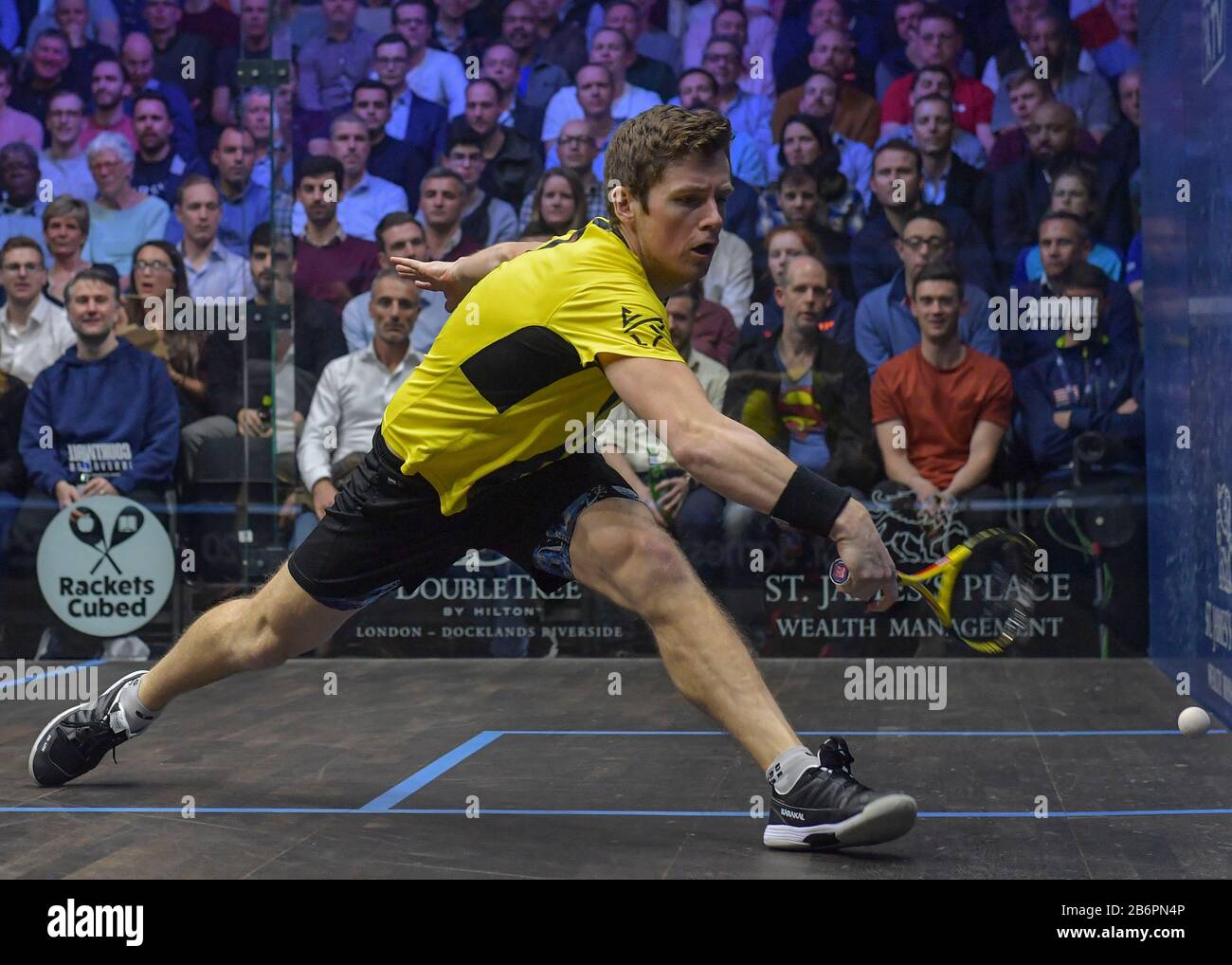 London, UK. 11th Mar, 2020. Greg Lobban (SCO) during the Canary Wharf Squash Classic at East Wintergarden, Canary Wharf, on 11 March 2020. Photo by Vince  Mignott. Credit: PRiME Media Images/Alamy Live News Stock Photo