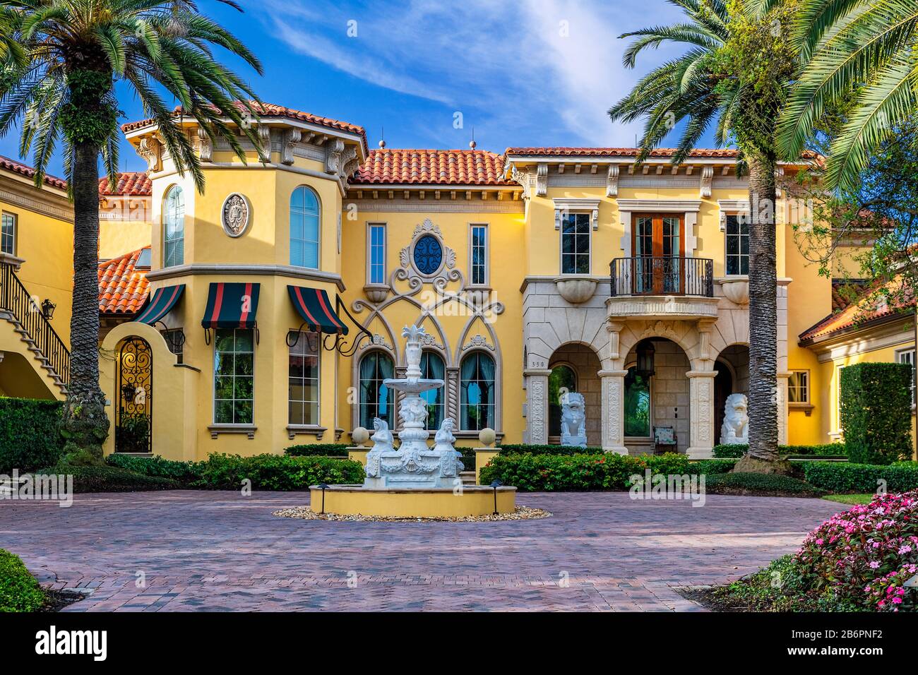 Exquisite upscale home in Old Naples. Stock Photo