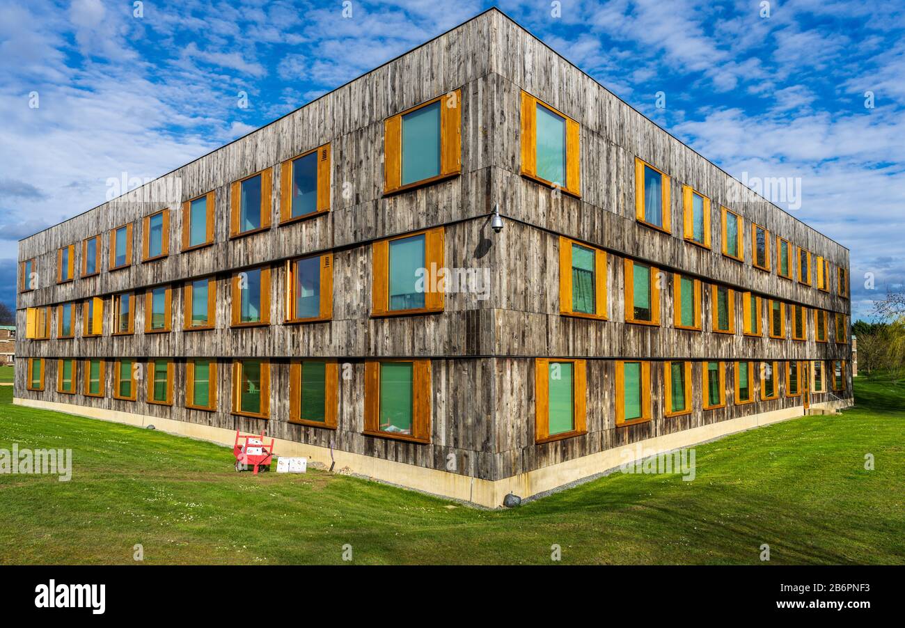 Cowan Court  on the campus of Churchill College University of Cambridge. Built 2016 it is a 68-room student residence, architects - 6a Architects. Stock Photo