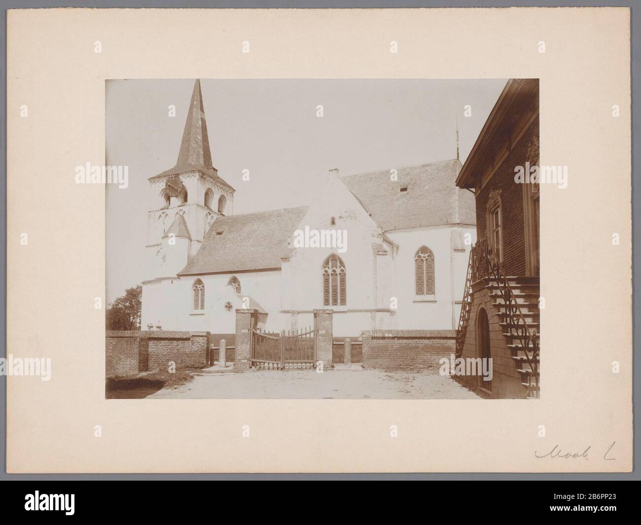 Gezicht op de Sint-Antonius Abtkerk te Mook View of St. Anthony Abtkerk to Mook Property Type: photographs Item number: RP-F 00-7119 Inscriptions / Brands: annotation, recto, handwritten: 'Mook L'annotation, verso, handwritten,' R.K. Church in Mook (L.) / June 1906' Manufacturer : Photographer: anonymous (Heritage) (attributed to) Place manufacture: Mook Date: 1906 Material: paper carton Technique: daglichtcollodiumzilverdruk Dimensions: photo: H 170 mm × W 230 mm Subject: church (exterior) where: St. Anthony Church Stock Photo