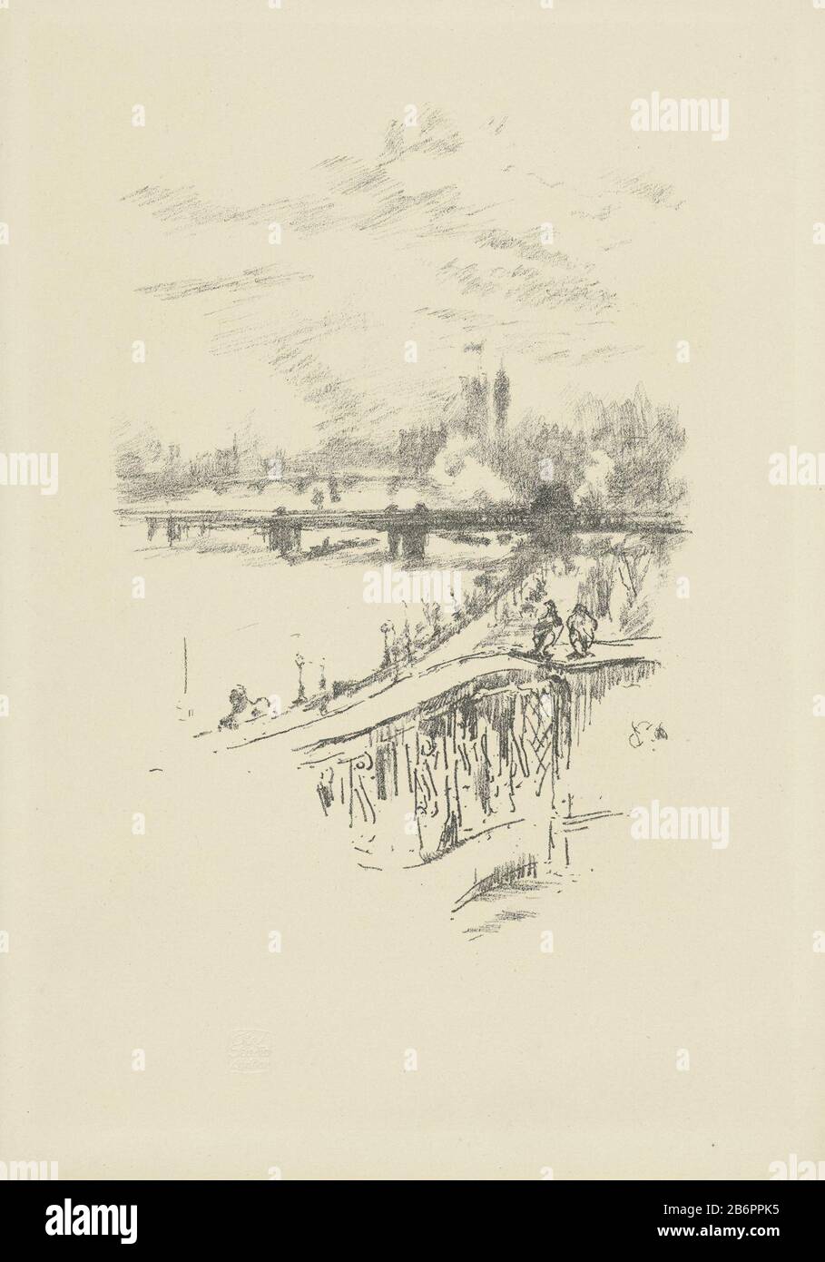 Gezicht op de Theems en Westminster Face on the river Thames towards Westminster from a balcony of the Savoy hotel. Manufacturer : printmaker James Abbott McNeill Whistler (listed building) printer: Thomas Robert Wayuitgever: the Studio (listed property) Place manufacture: London Date: 1896 Physical features: lithography equipment : paper technique: lithography (technique) Dimensions: sheet: h 284 mm × W 200 mmToelichtingGepubliceerd in tijdschritf the Studio in June 1896. Subject: bridge in city across river, canal, etc. Stock Photo