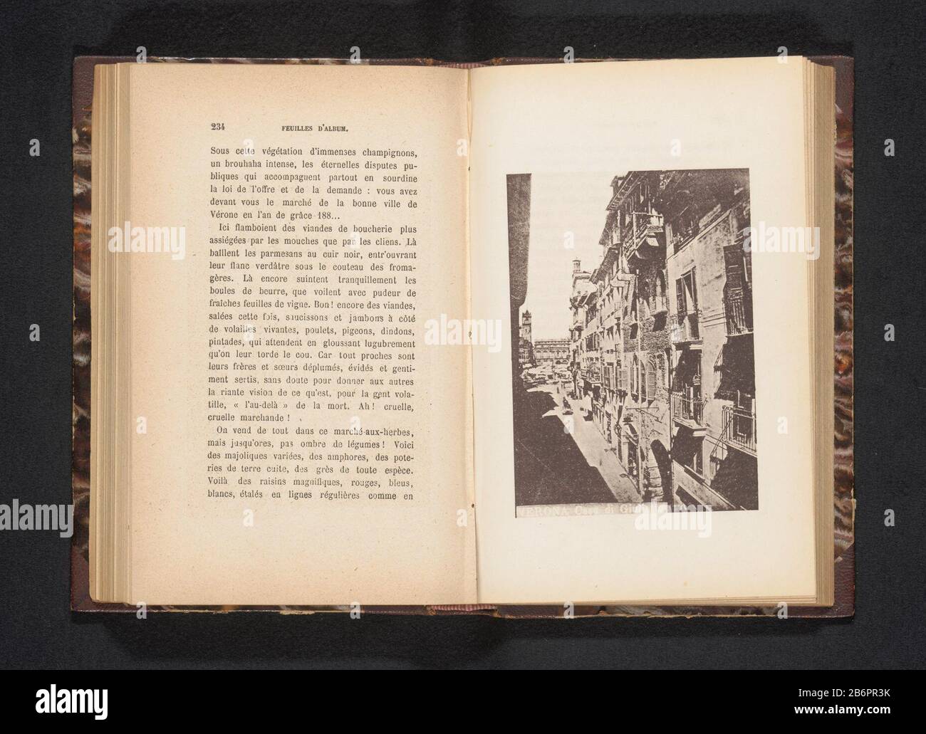 Gezicht op de Via Cappello en Casa di Giulietta Verona, Casa di Giulietta (titel op object) View of Via Cappello and Casa di Giulietta Verona, Casa di Giulietta (title object) Property Type: photomechanical print page Item number: RP-F 2001-7-1260-8 Manufacturer : Photographer: anoniemclichémaker: W. Otto Place manufacture: Verona Dating: ca. 1884 - in or in front 1889 Material: paper Technique: light pressure dimensions: picture: h × 131 mm b 93 mmToelichtingPrent opposite page 234. Subject: city-view in general; 'Veduta'street Stock Photo