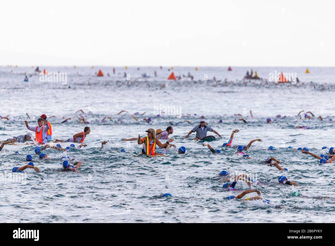 USA, Hawaii, Big Island, Kona, Ironman Kona triathlon, swimming