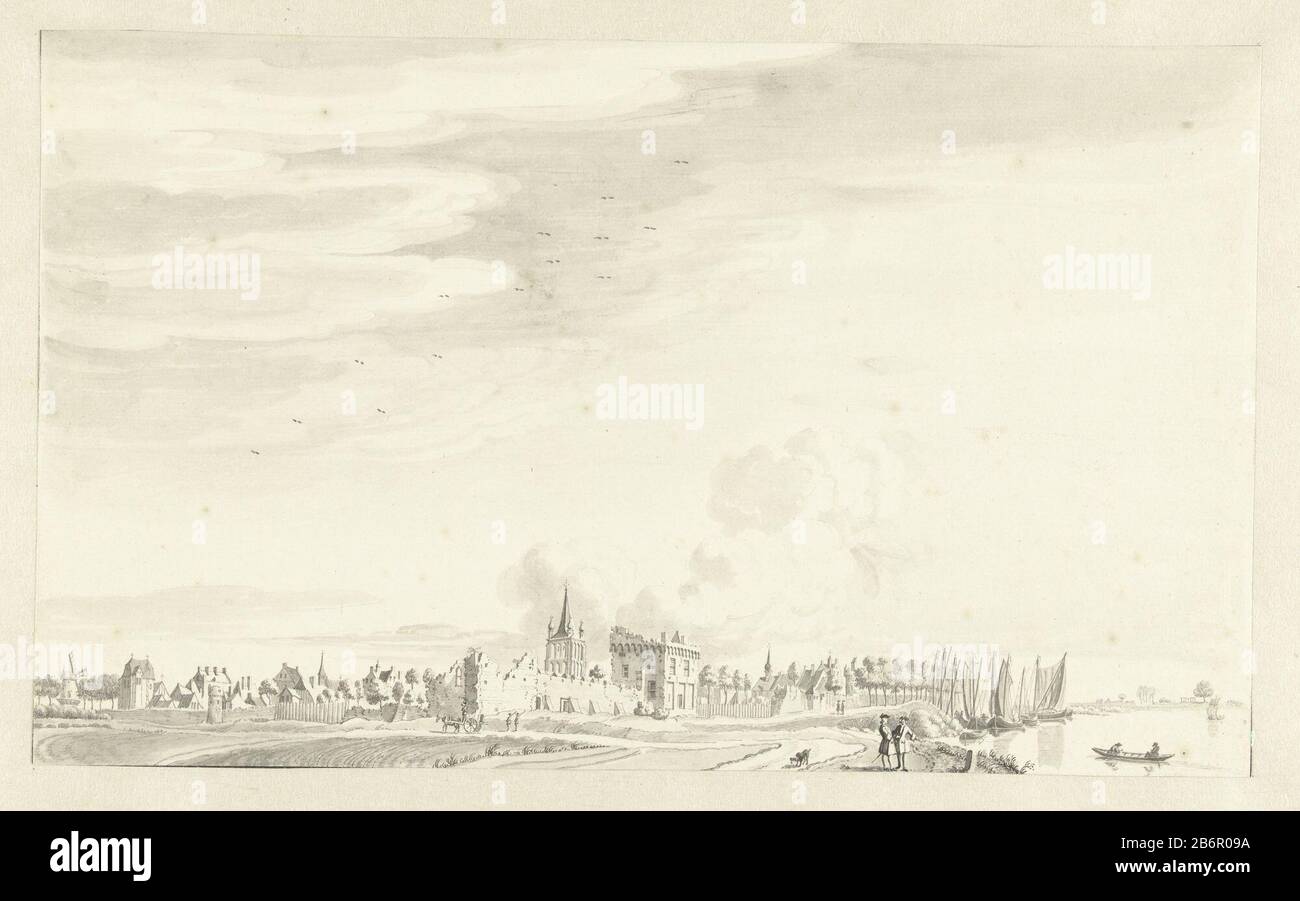 Gezicht op de stad Uerdingen, gelegen aan de Rijn View of the city Uerdingen, situated on the Rhine Object Type: Drawing Object number: RP-T 1921-38 Manufacturer : artist: Jan de Beijer Date: 1739 Physical features: pen and brush in gray material: paper ink technology: pen / brush dimensions: h 204 mm × W 339 mm Subject: geographical names of countries, regions, mountains, rivers, etc. (GERMANY) (GERMANY) names of cities and villages (with NAME) Where: Uerdingen Stock Photo