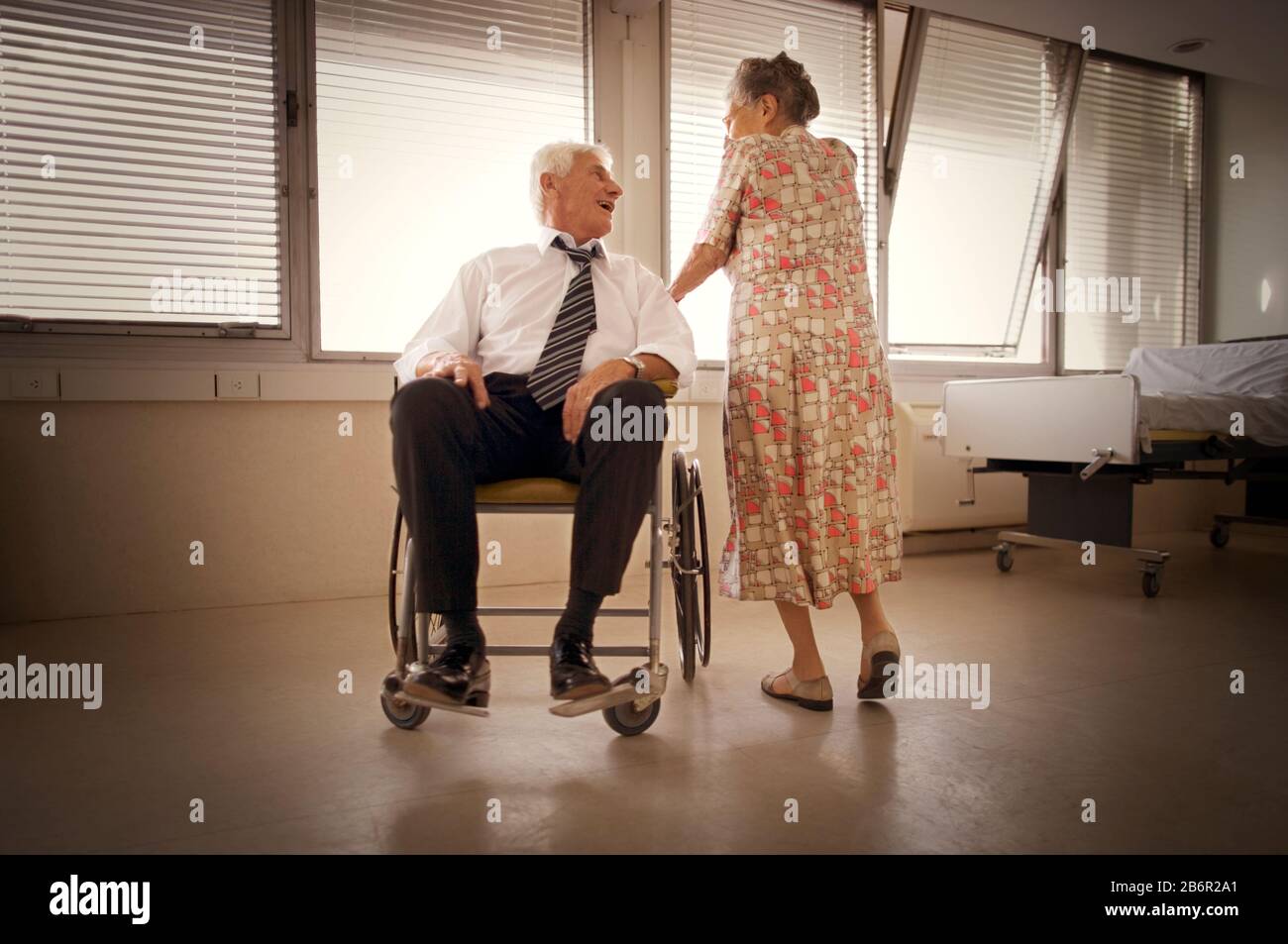 Old man wheelchair thinking hi-res stock photography and images - Alamy