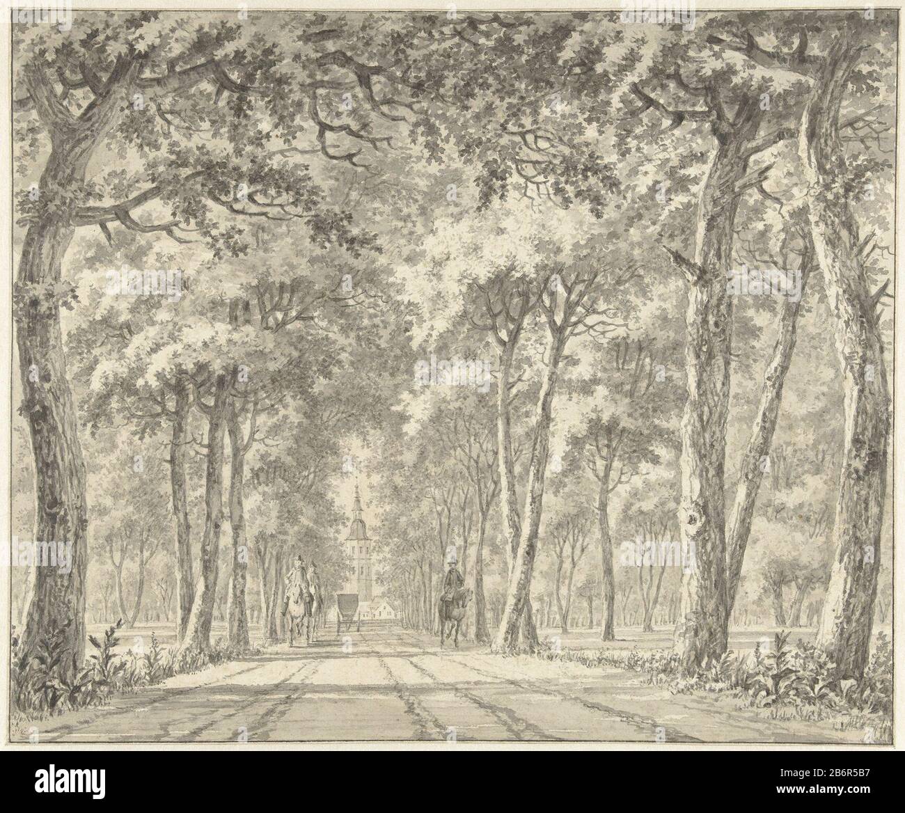 Gezicht op een laan met Schloss Karlsruhe View of a lane with Schloss Karlsruhe Object Type : Drawing Object number: RP-T 1962-67 Manufacturer : artist: Johann Goll Frankenstein (I) Place manufacture: Karlsruhe Dating: 1732 - 1785 Physical features: brush in gray, black chalk material: paper chalk Technique: brush dimensions: 250 mm × h 301 mm Subject b: lane, alley landscape with tower or castle where: Karlsruhe Stock Photo