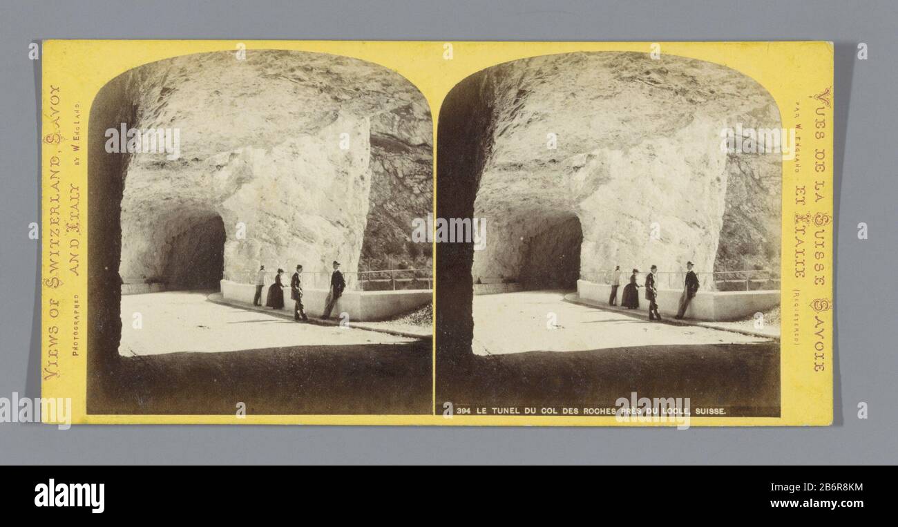 View of a tunnel near the monastery La Grande ChartreuseVue près de la  Grande Chartreuse, France (title object) Property Type: Stereo picture Item  number: RP-F F08236 Inscriptions / Brands: inscription, recto Vues